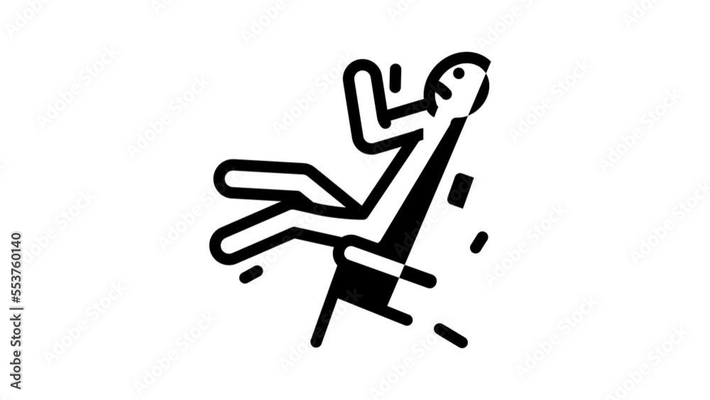 broken chair man accident line icon animation broken chair man accident line icon animation