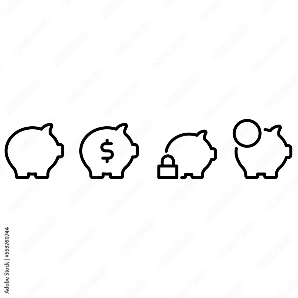 Piggy bank icon vector set. Saving illustration sign collection. deposit symbol. bank logo. Piggy bank icon vector set. Saving illustration sign collection. deposit symbol. bank logo.