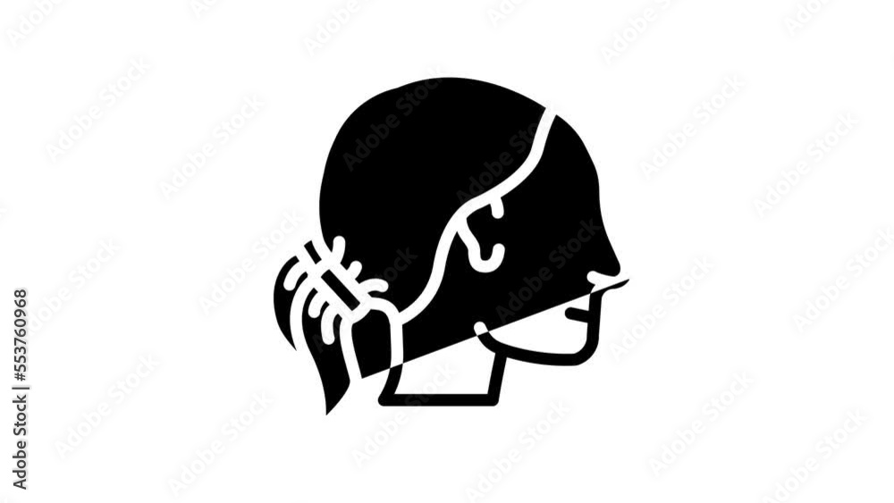 pigtails hairstyle female line icon animation pigtails hairstyle female line icon animation