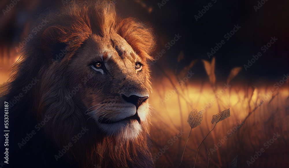 Portrait of a lion, generative ai
