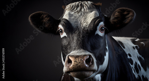 Portrait of a cow, generative ai
