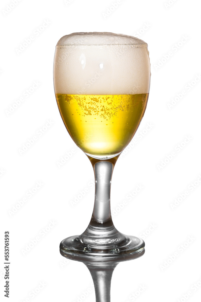 Glass of beer with foamy isolated Glass of beer with foamy isolated