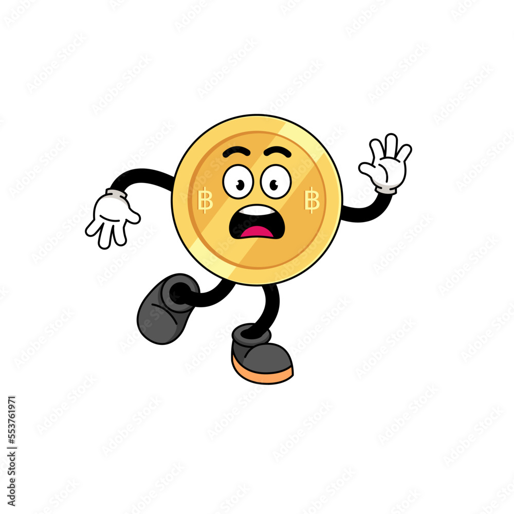 Fototapeta premium slipping thai baht mascot illustration
