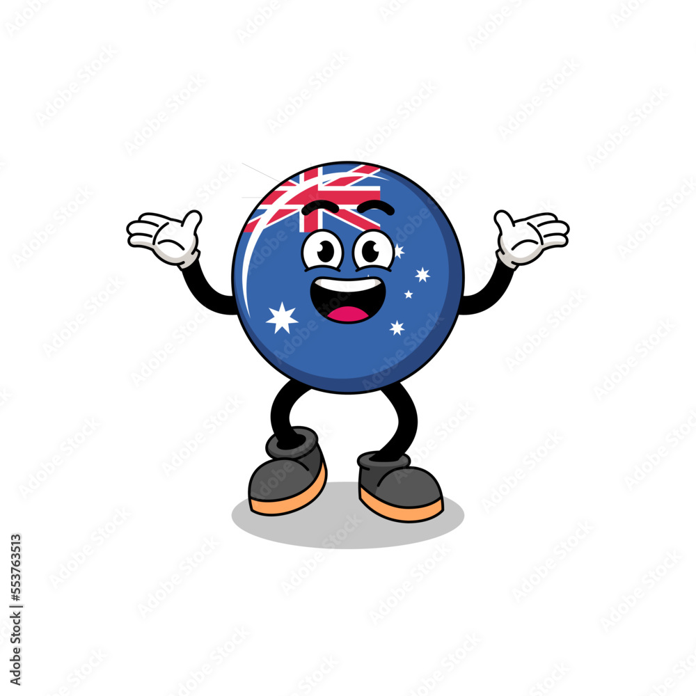 australia flag cartoon searching with happy gesture australia flag cartoon searching with happy gesture