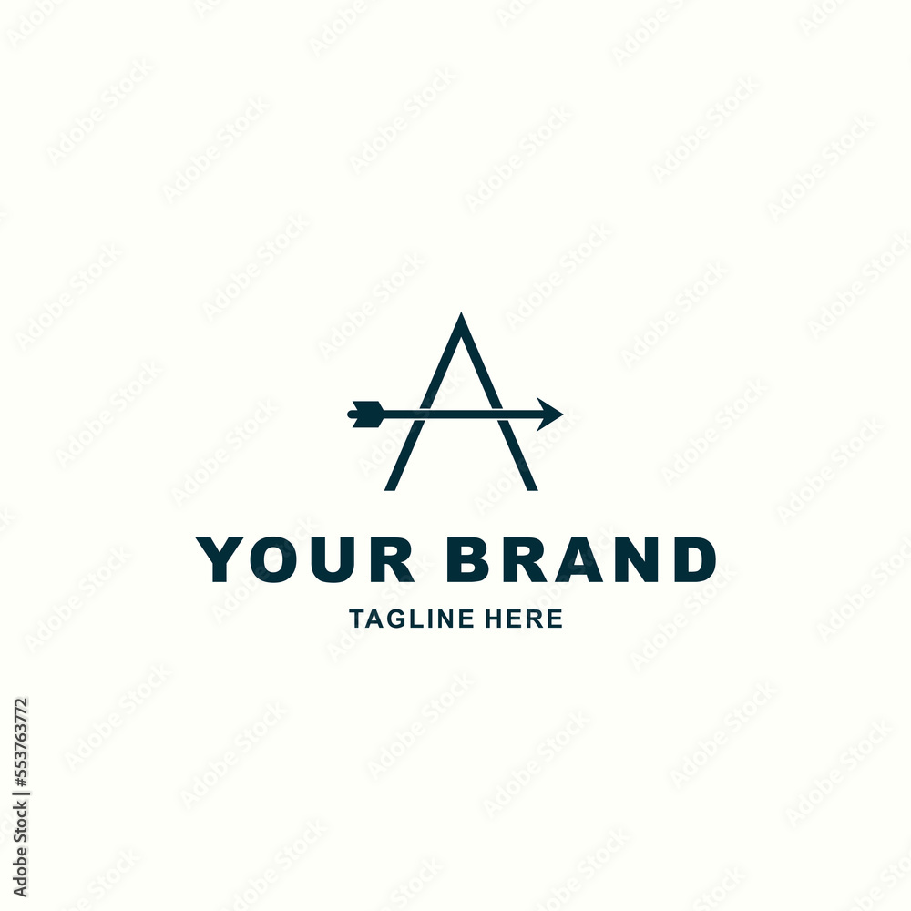 simple logo combination of letter A and arrow