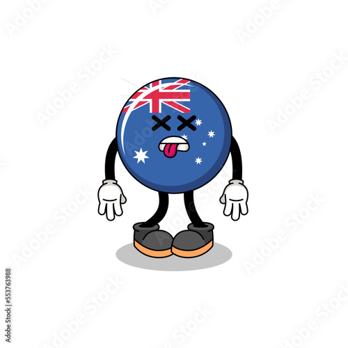 australia flag mascot illustration is dead