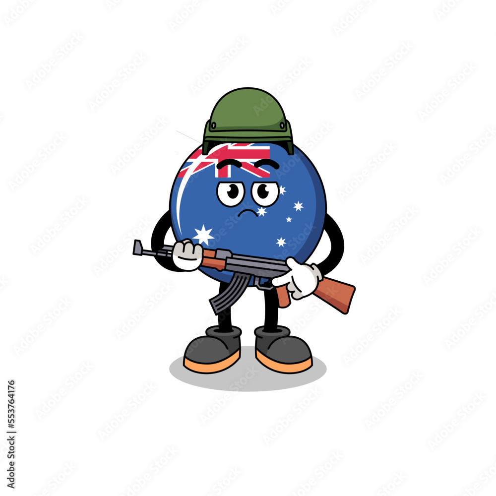 Cartoon of australia flag soldier Cartoon of australia flag soldier