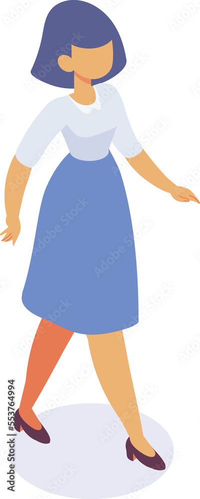 Obraz premium Isometric business woman standing
