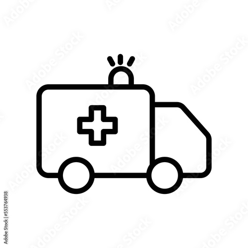 Ambulance icon illustration. line icon style. icon related to healthcare and medical. Simple vector design editable. Pixel perfect at 64 x 64