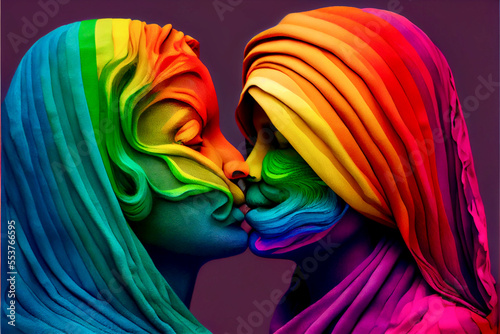 Generative AI abstract render of same sex love