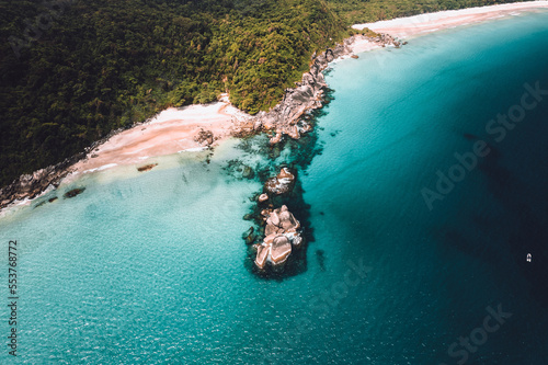 Big island Ilha Grande Abraao beach in Angra dos Reis, Rio de Janeiro, Brazil  photo