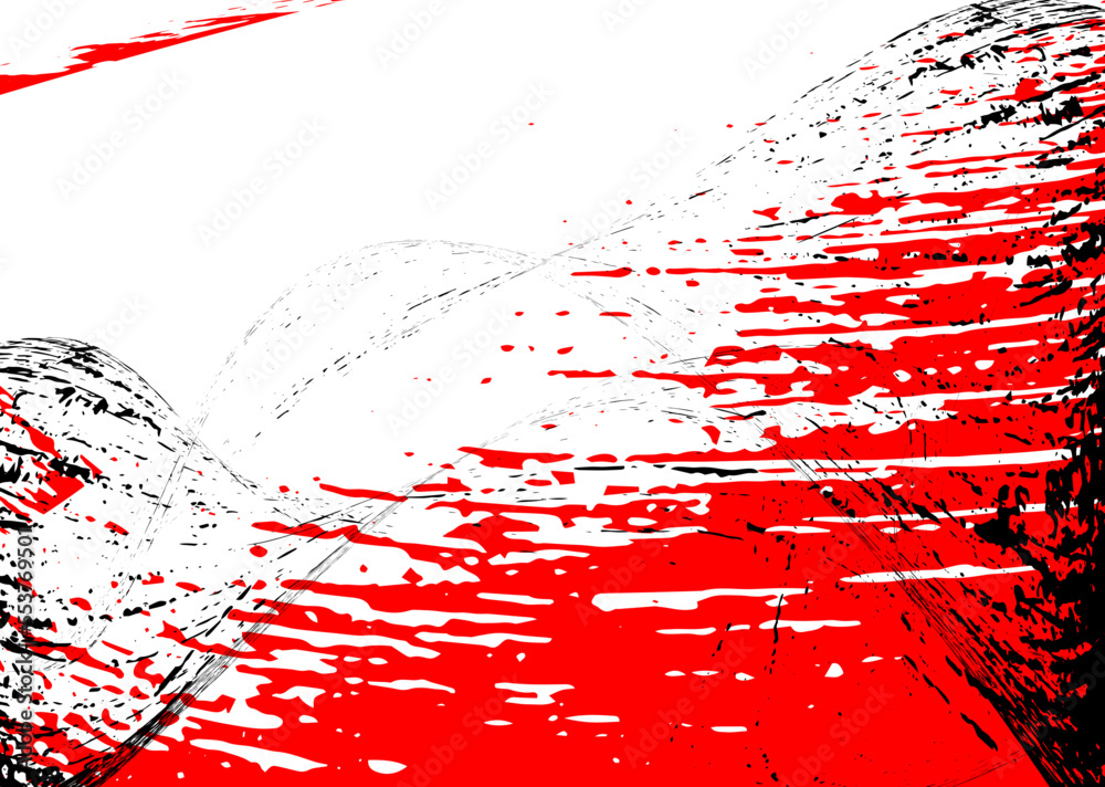 Strokes in different directions with red and black paint on a white background. Graffiti element. Design template for the design of banners, posters, booklets, covers, magazines. EPS 10