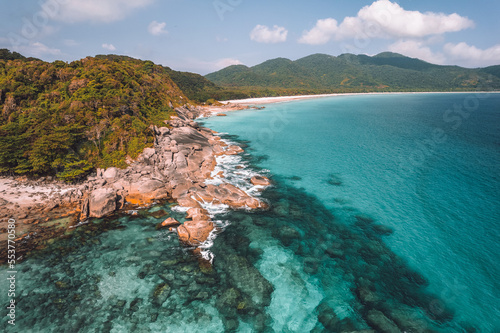 Big island Ilha Grande Abraao beach in Angra dos Reis, Rio de Janeiro, Brazil  photo