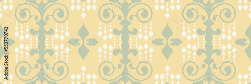 Ikat flower batik textile seamless pattern digital vector design for Print saree Kurti Borneo Fabric border brush symbols swatches party wear