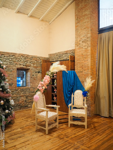 shabby chic rustic locatin venue for a christmas party photo