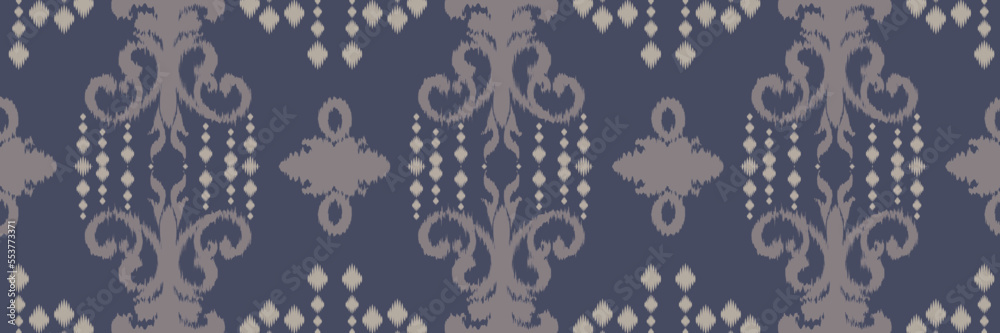 Ikat stripe batik textile seamless pattern digital vector design for Print saree Kurti Borneo Fabric border brush symbols swatches cotton