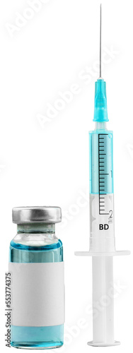 Vaccine bottle Covid - 19 Corona virus Vaccine injection and a medical syringe