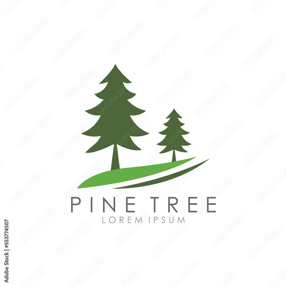 Abstract logo illustration of a pine tree. Abstract logo illustration of a pine tree.