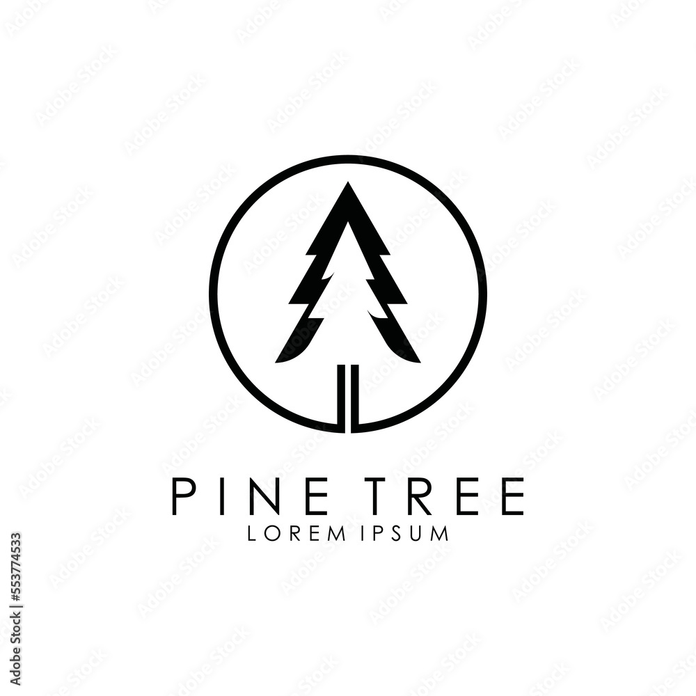 Abstract logo illustration of a pine tree. Abstract logo illustration of a pine tree.