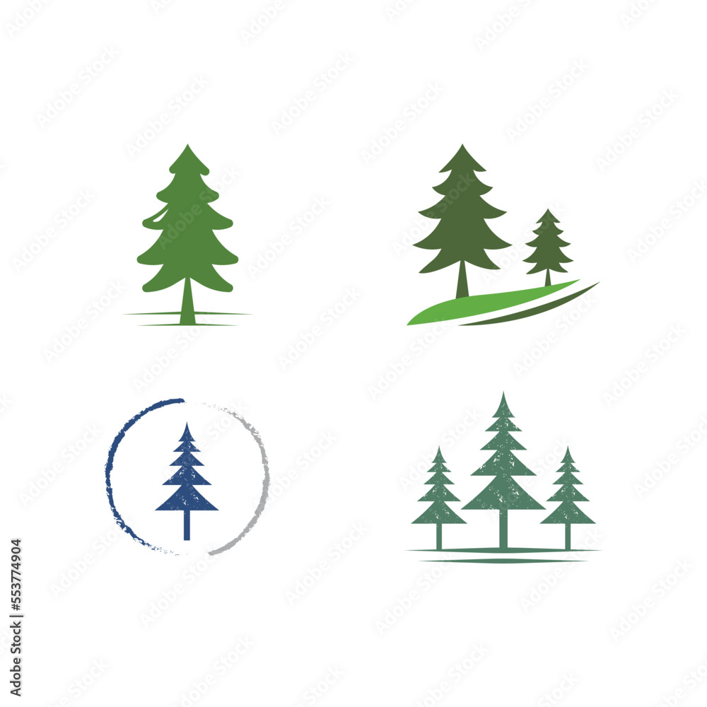 Fototapeta premium Abstract logo illustration of a pine tree.