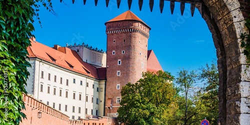 Gateway to Wawel Royal Castle and Sandomierska Tower.One of the Wawel Castle’s three artillery towers. Cracow photo