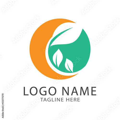Green leaf logo ecology nature element vector icon
