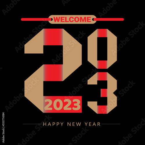 Happy New Year 2023, illustration design5 photo