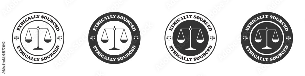 Ethically sourced icon set. Ethical symbol. Vector illustration. Ethically sourced icon set. Ethical symbol. Vector illustration.