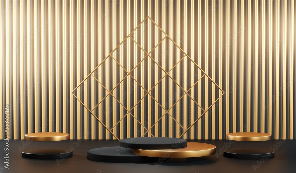 3D rendering of blank product background for cream cosmetics Modern black podium background 3D rendering of blank product background for cream cosmetics Modern black podium background