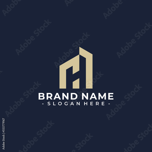 building letter H shape logo