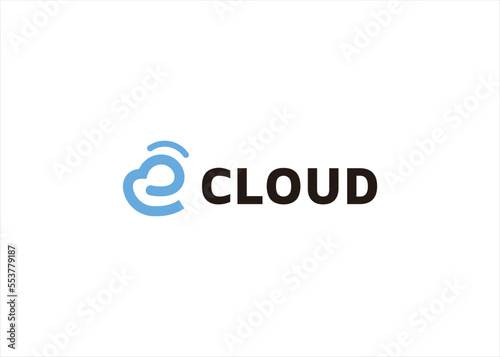cloud logo e letter concept