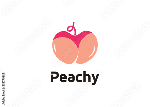 peach fruit logo sexy ass concept