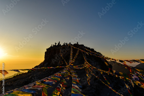 sunset view from peak of George Everest