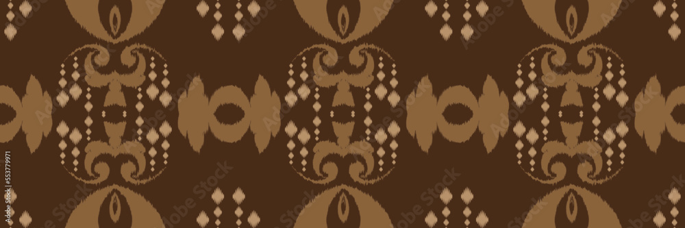 Fototapeta premium Motif ikat floral batik textile seamless pattern digital vector design for Print saree Kurti Borneo Fabric border brush symbols swatches party wear
