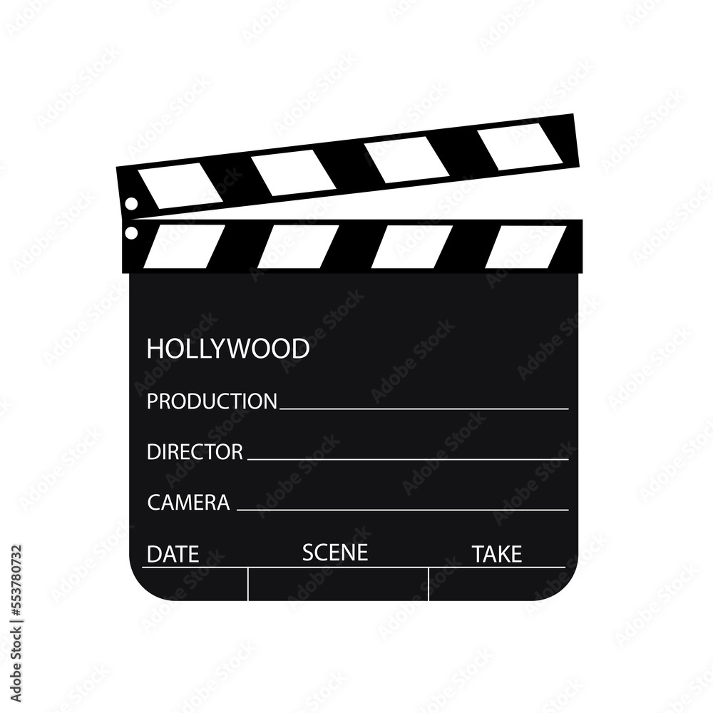 Fototapeta premium Movie clapboard vector illustration. Slapperboard.
