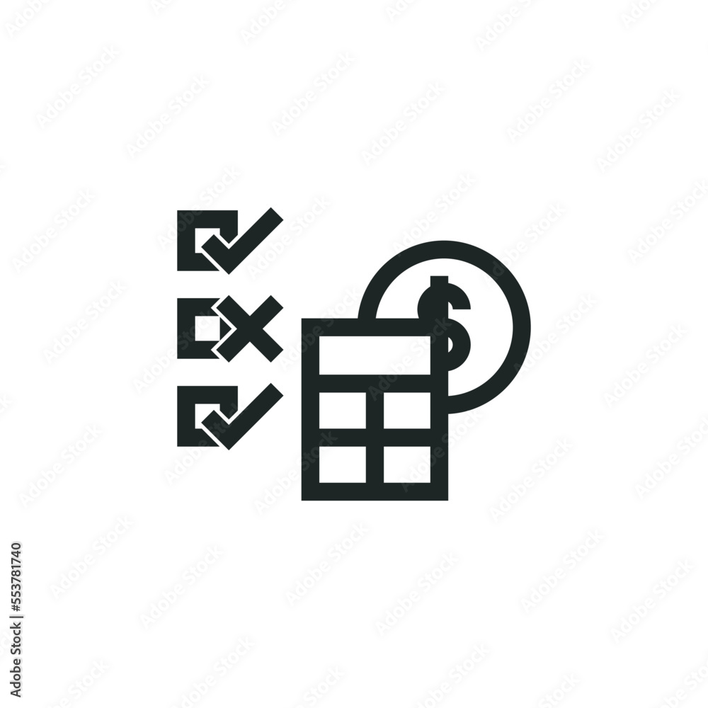 Basic financial planning icon isolated on white background Basic financial planning icon isolated on white background