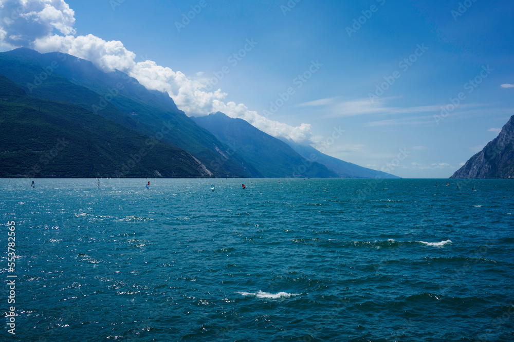 The Garda lake at summer near Riva