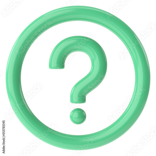 Question mark sign. Question icon. 3D illustration.