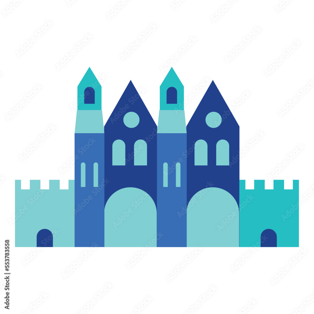 Isolated amusement park medieval theme castle icon Vector Isolated amusement park medieval theme castle icon Vector