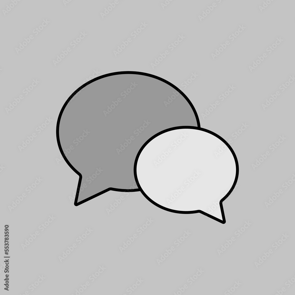 Chat speech vector grayscale icon Chat speech vector grayscale icon