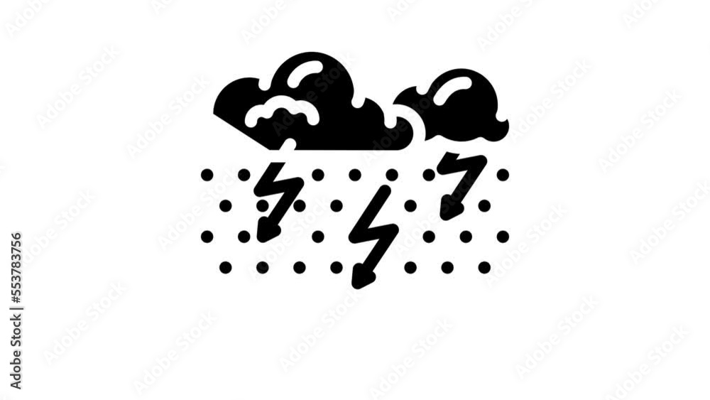 thundersnow weather glyph icon animation thundersnow weather glyph icon animation