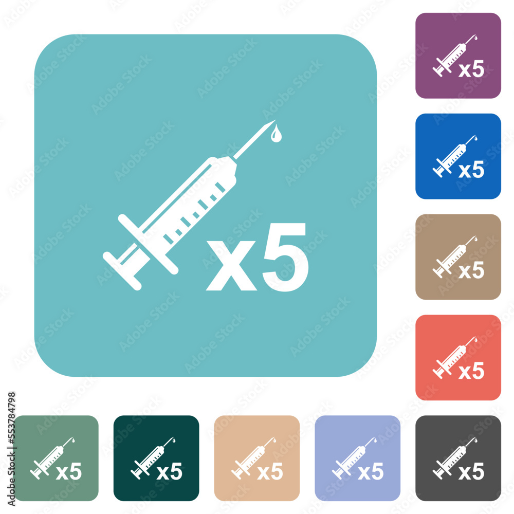 Fifth vaccine dose rounded square flat icons Fifth vaccine dose rounded square flat icons