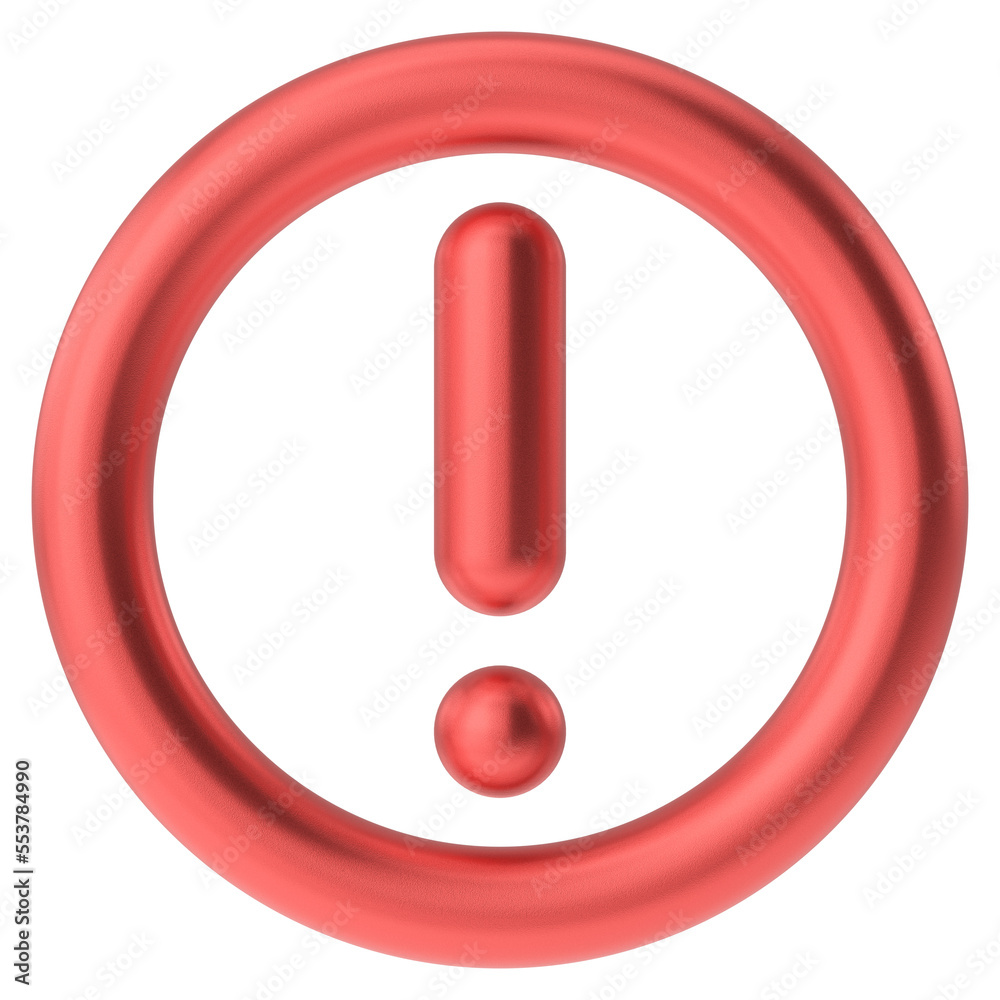 Warning icon. Exclamation mark. 3D illustration. Warning icon. Exclamation mark. 3D illustration.