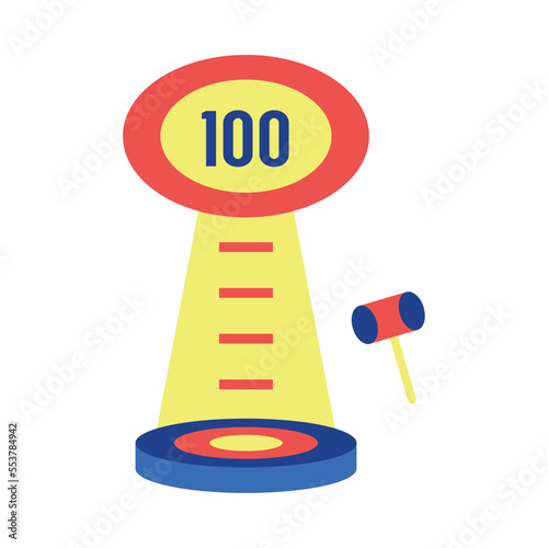 Isolated amusement park strenght measure machine icon Vector