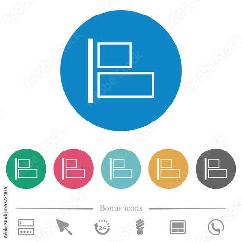 Align to left outline flat round icons