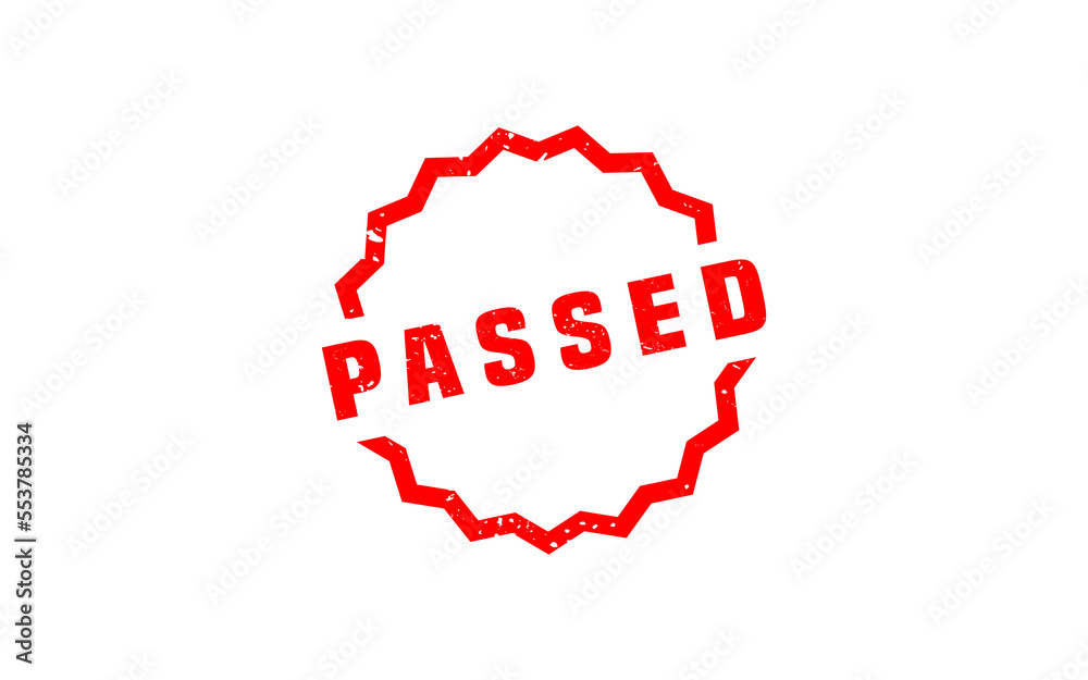 PASSED rubber stamp with grunge style on white background PASSED rubber stamp with grunge style on white background