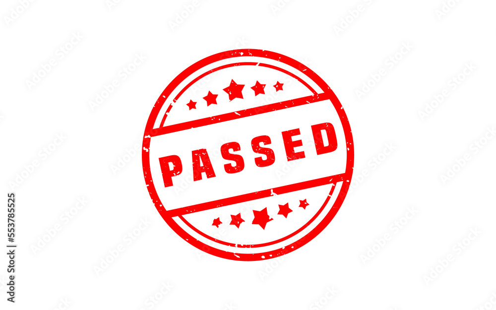 PASSED rubber stamp with grunge style on white background PASSED rubber stamp with grunge style on white background