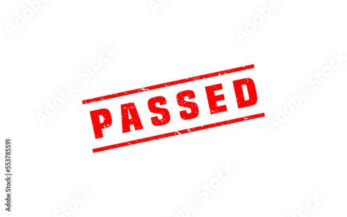 PASSED rubber stamp with grunge style on white background