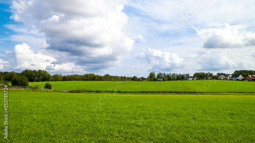 Green field in the Kashubian countryside. Poland. © Jan