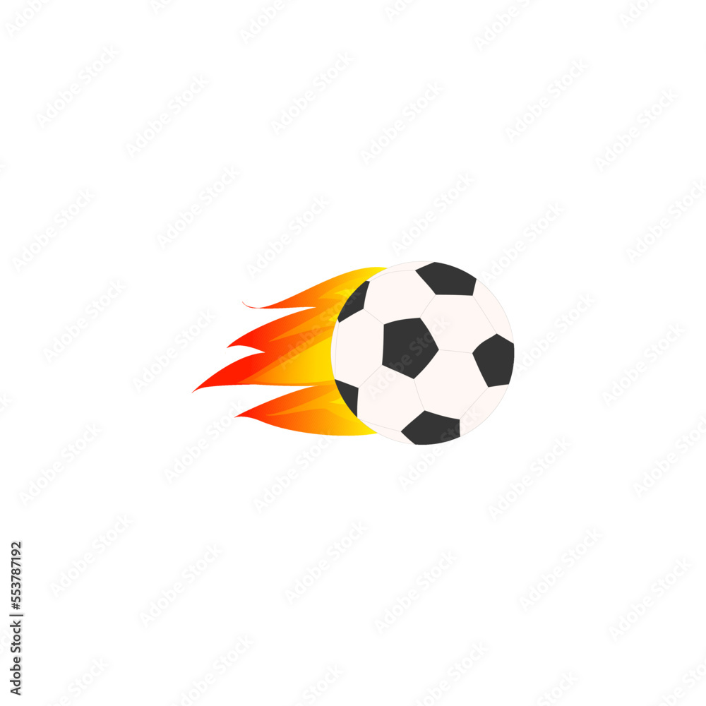 Obraz premium Sports Football Basketball Volleyball Tennis Balls in Fire Burn Burning Vector